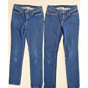 LOT OF 2 DULUTH TRADING CO Women's Jeans Size 4 X 33 Dark Wash Blue Denim